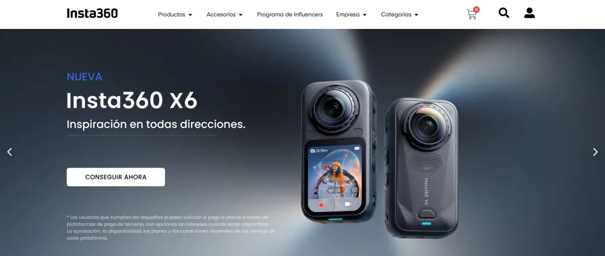 Web de Insta360 Perú